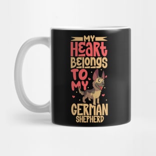 My heart belongs to my German Shepherd Mug